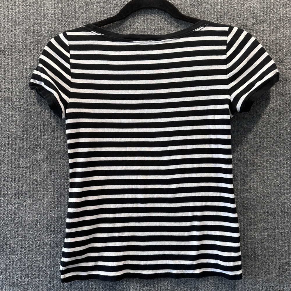 Lauren Ralph Lauren Striped Button Shoulder L Top Nautical Preppy Coastal Staple - Picture 6 of 12